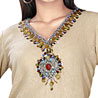 Beige stone work tunic