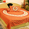 Ethnic Ghoomer Design Bedsheet with Two Pillow Covers