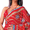 Printed Red Saree