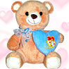Cute Brown Teddy with Blue Heart